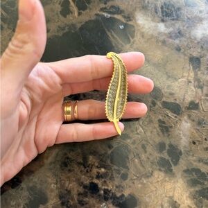 Gold-Tone Feather Pin Brooch - Women's Jewelry